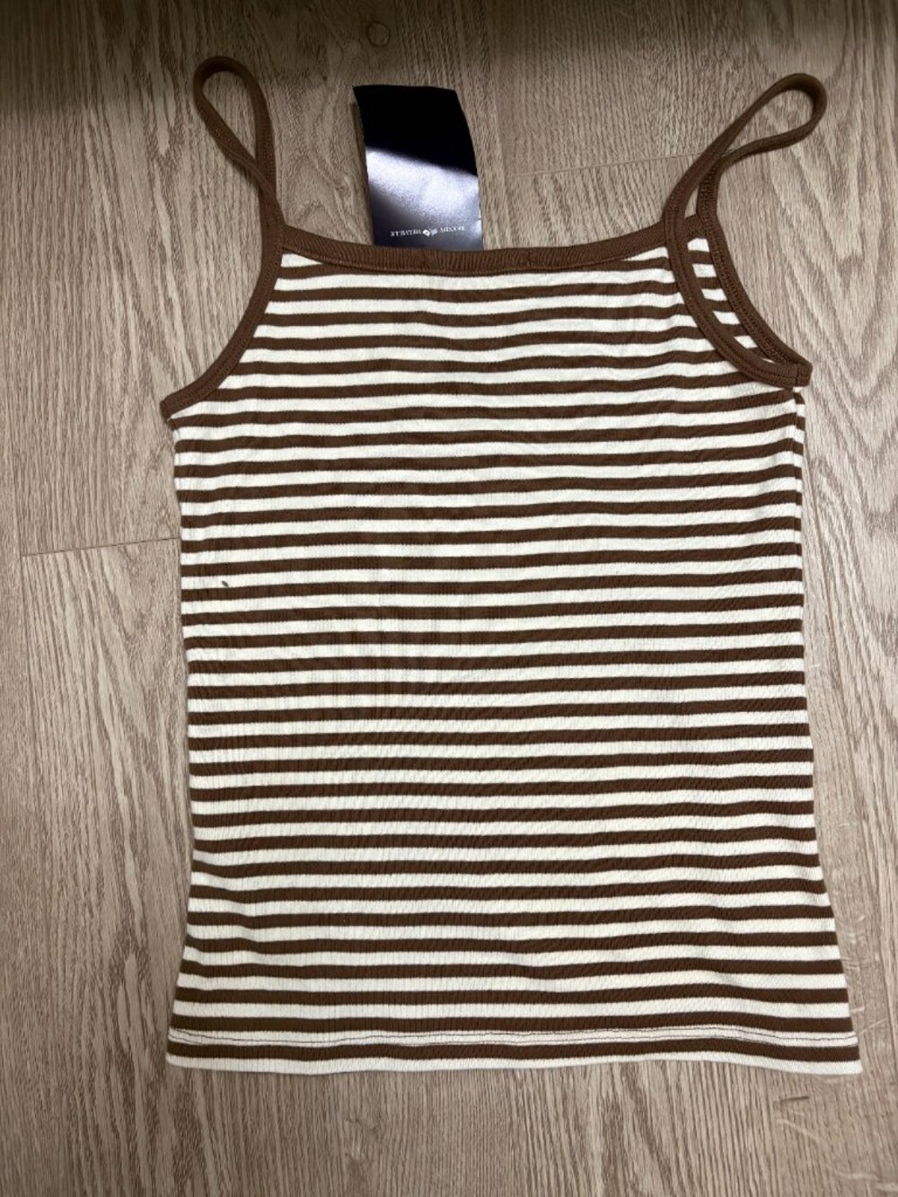 (BWT) BRANDY MELVILLE brown and white tank - Picture 2 of 2